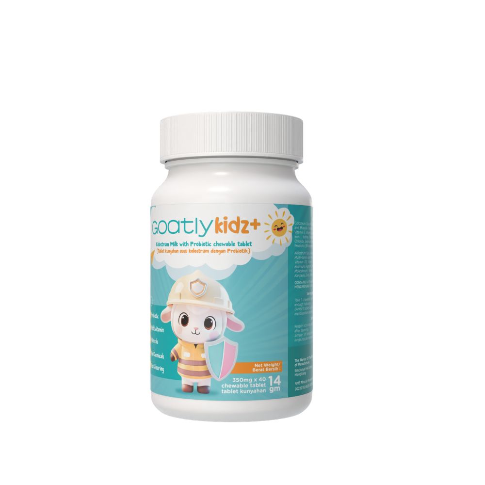 GoatlyKidz+ Colostrum Milk Chewable Tablets with Probiotics | Immune + Bone + Gut Support